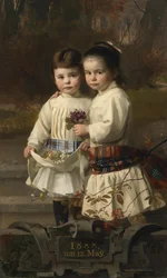 Frères et sœurs dans le parc du château